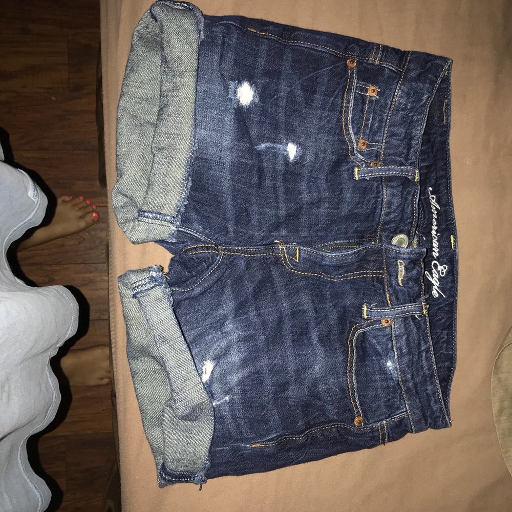 blue jean shorts